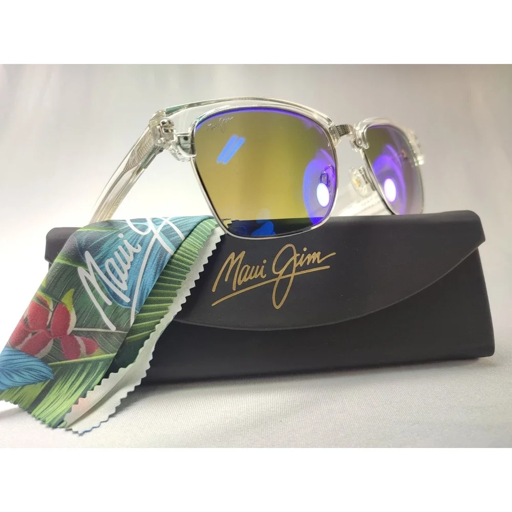 Maui Jim Kawika B257-05CR Crystal Blue Hawaii Polarized Browline Sunglasses